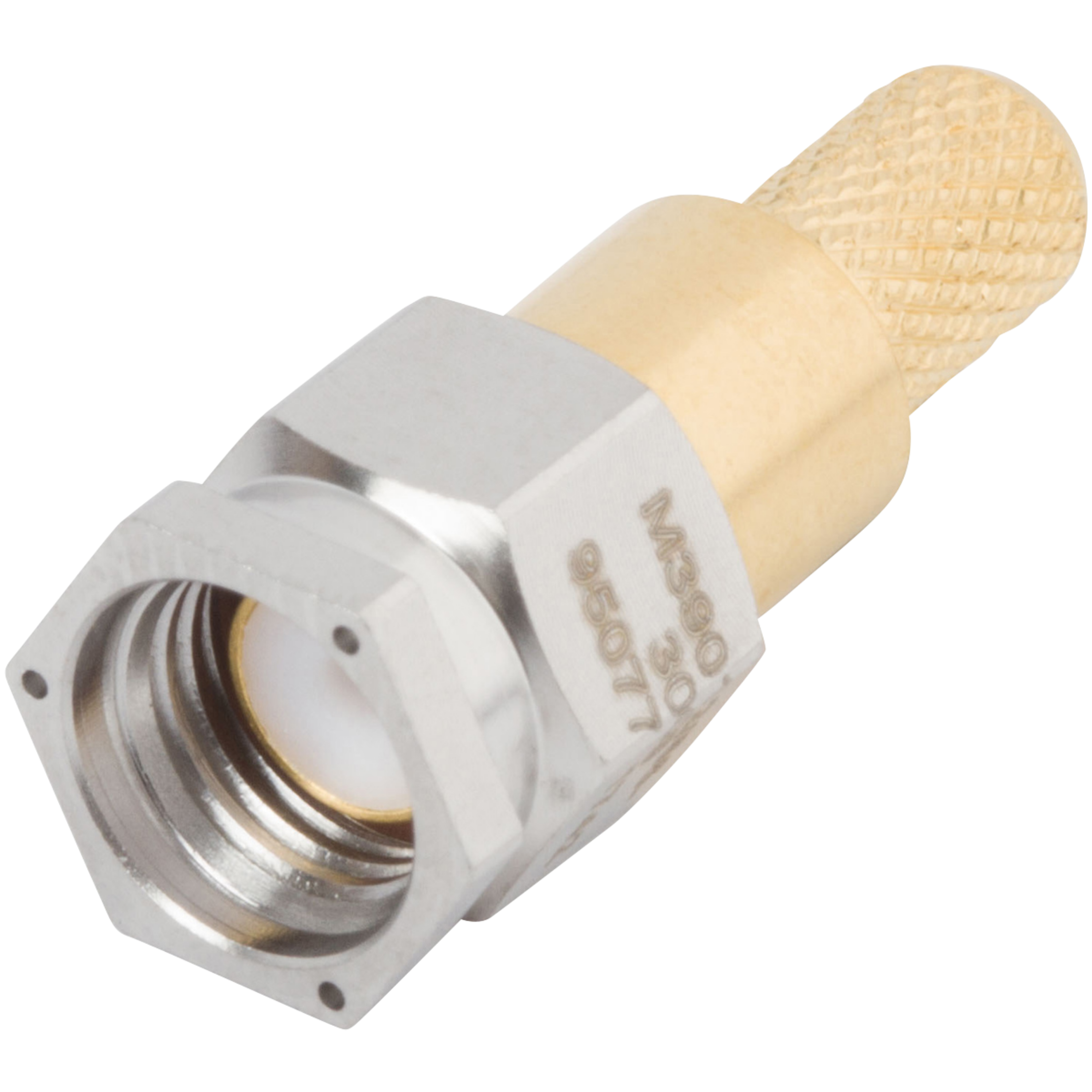 SMA Male Cable Connector, Lockwire Holes for RG-58 Cable, M39012/55B3015