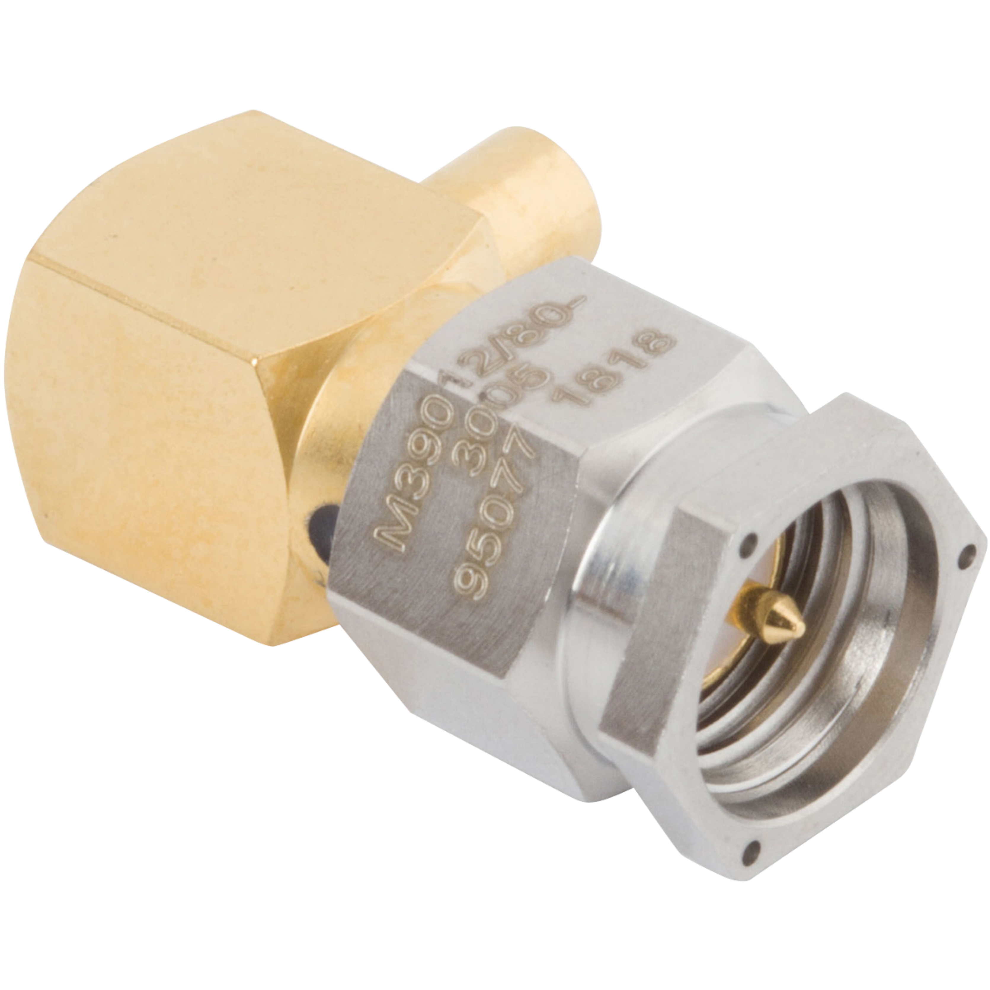 SMA Male Connector, Lockwire Holes, R/A for .141 Cable, M39012/80-3008