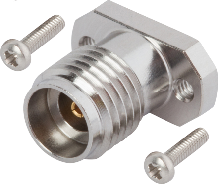 2.92mm Female Solderless PCB Compression Mount Connector, 2 Hole, with 4.76mm Screws (CPW / Microstrip), SF1521-60070-1S