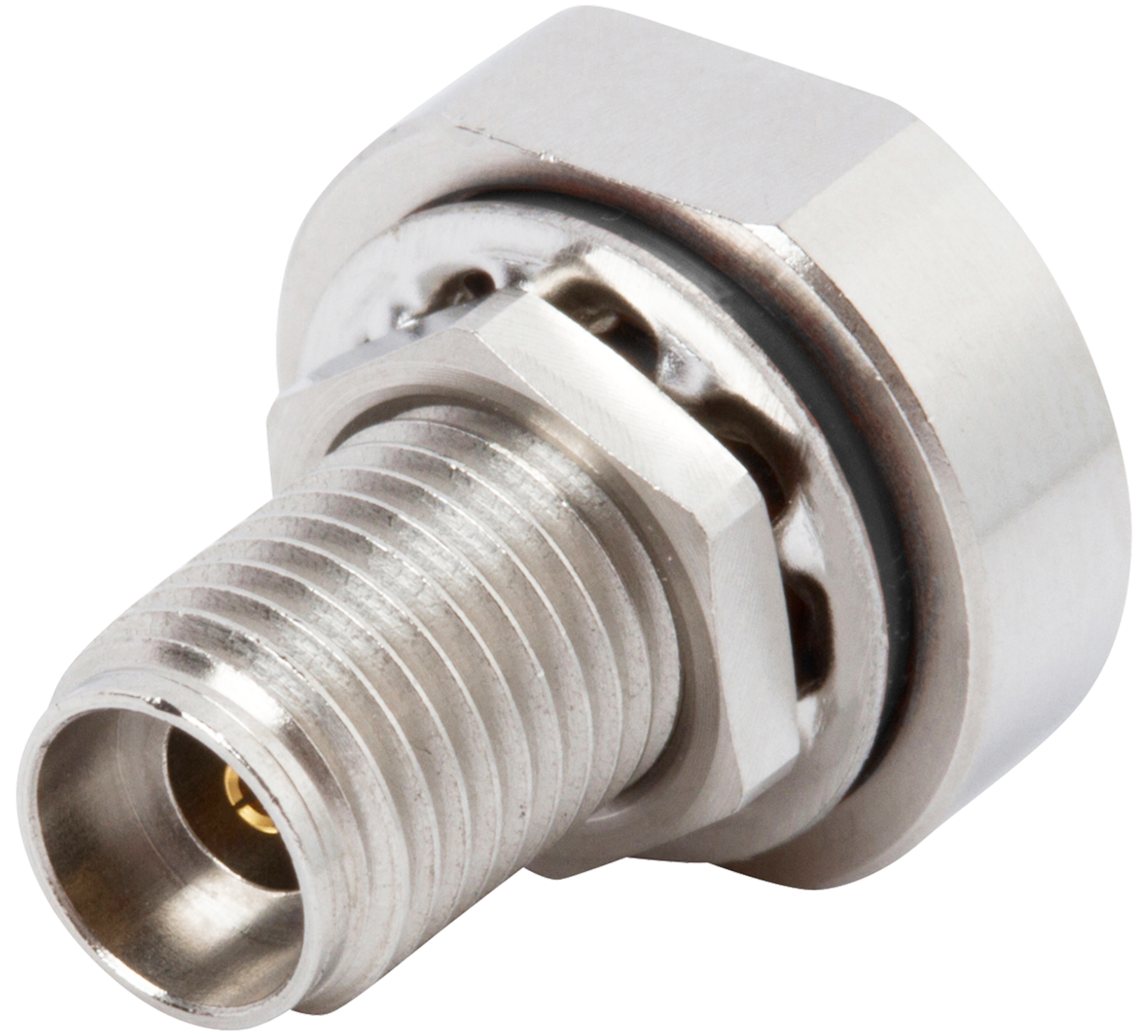 2.92mm Female Bulkhead (EMI Gasket) Connector for .085 Cable, 1521-60198