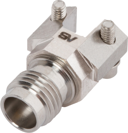 1.85mm Female Solderless PCB Reduced Flange Edge Launch Connector, 2 Hole, SF3321-60040