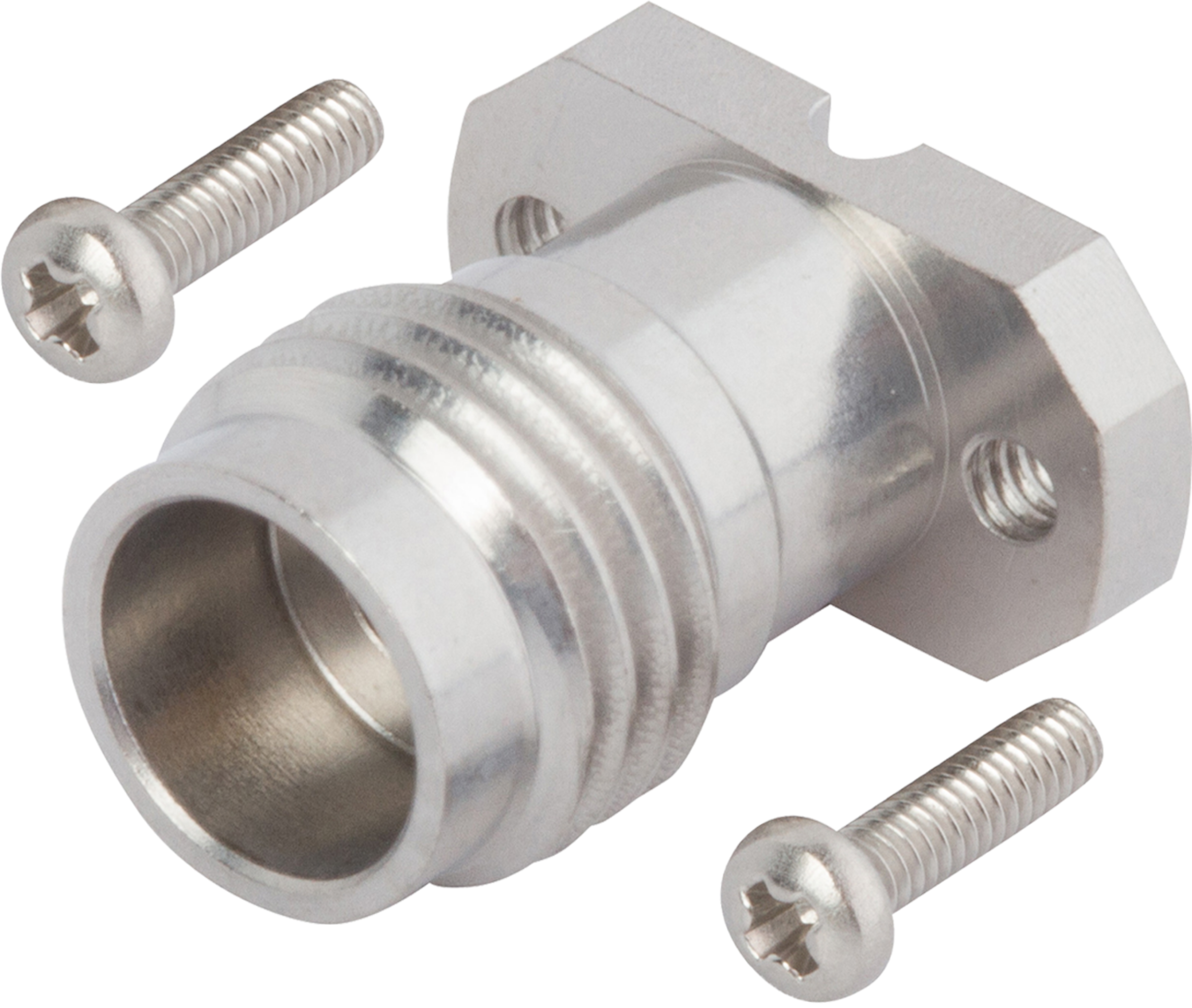 2.4mm Female Solderless PCB Compression Mount Connector, 2 Hole, with 6.35mm Screws (CPW / Microstrip), SF1621-60026-2S