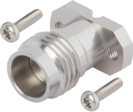 2.4mm Female Solderless PCB Compression Mount Connector, 2 Hole, with 6.35mm Screws (CPW / Microstrip), SF1621-60026-2S