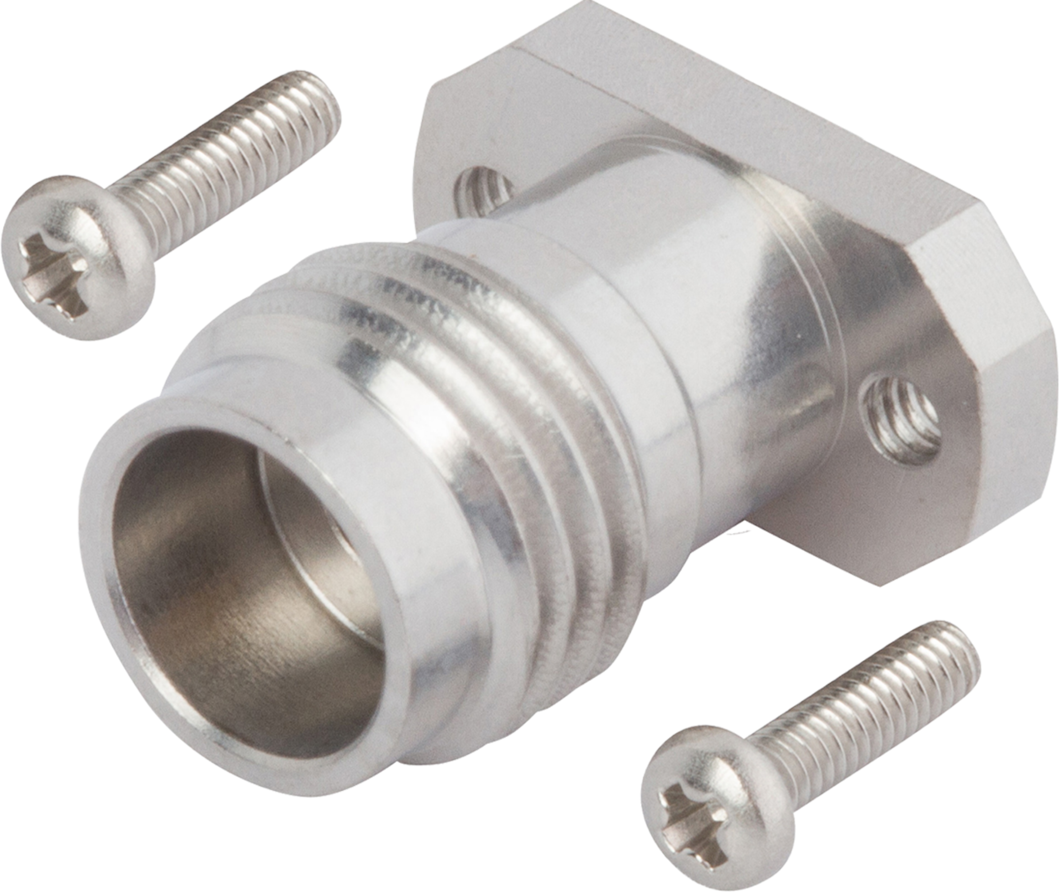 2.4mm Female Solderless PCB Compression Mount Connector, 2 Hole, with 6.35mm Screws (Stripline), SF1621-60029-2S