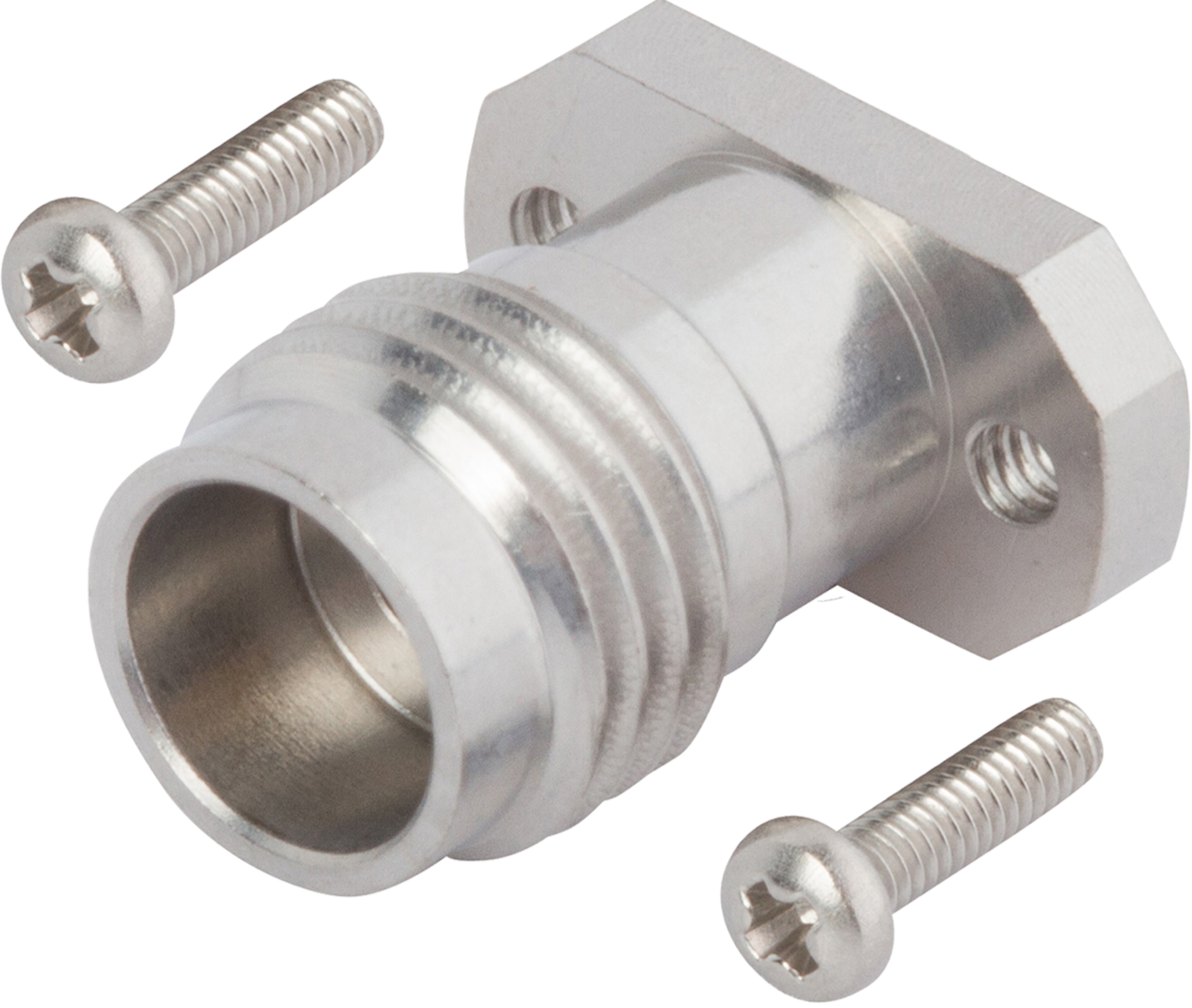 2.4mm Female Solderless PCB Compression Mount Connector, 2 Hole, with 6.35mm Screws (Stripline), SF1621-60029-2S