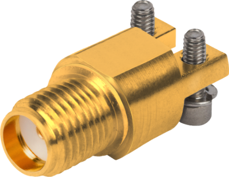 TraceGuard SMA Female PCB Edge Launch Connector, 2 Hole