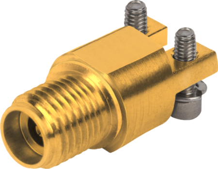 TraceGuard 2.92mm Female PCB Edge Launch Connector, 2 Hole