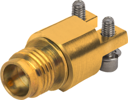 	2.4mm Female PCB Edge Launch Connector, 2 Hole, Torque Resistant, 1621-60092