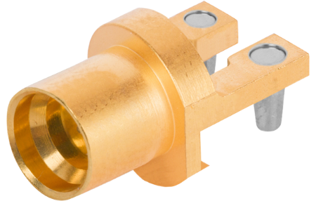 SMPM Male PCB Edge-Lock Connector, 2 Leg, FD, .062" PCB Thickness, 3211-60480