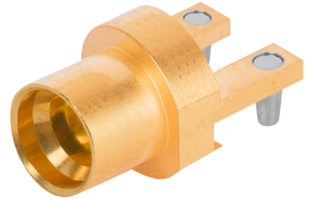 SMP Male PCB Edge-Lock Connector, 2 Leg, FD, .062" PCB Thickness, 1211-66444